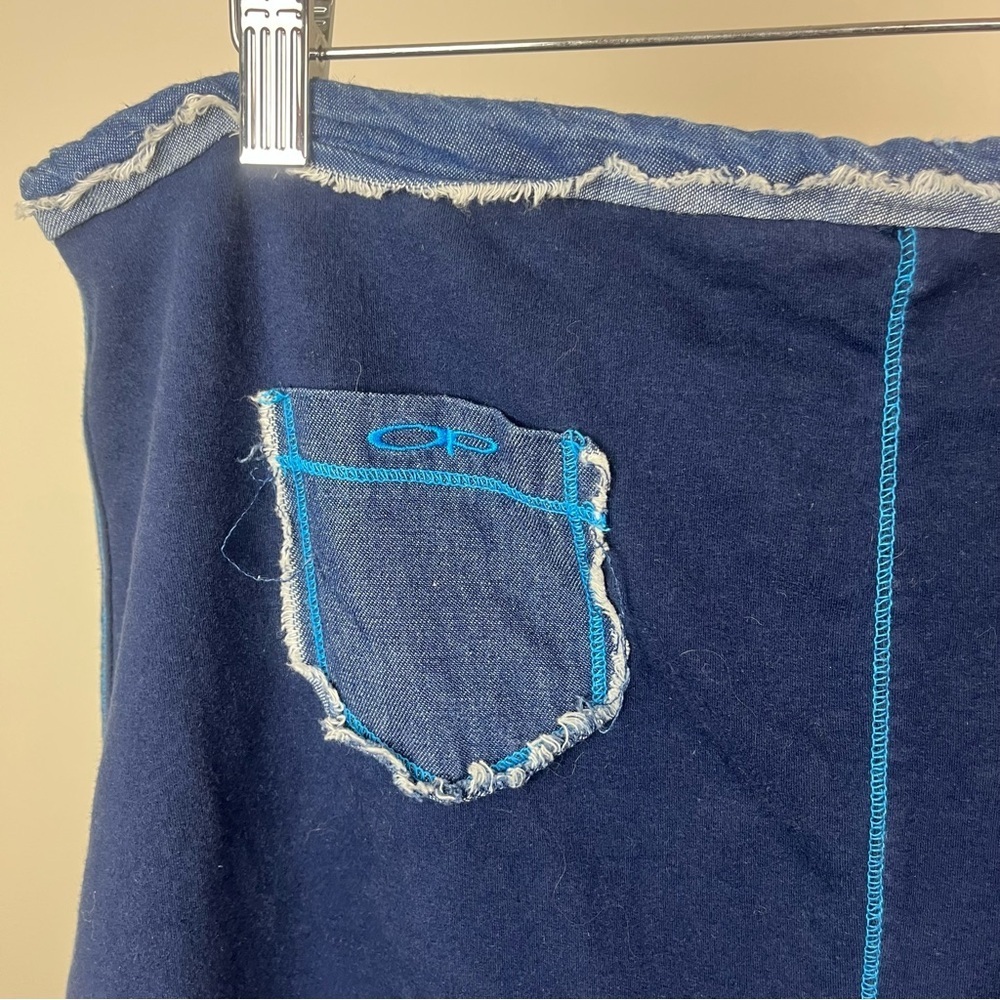 Vintage 90s Y2K Ocean Pacific OP Blue Jersey Maxi Skirt size Large - Picture 7 of 7